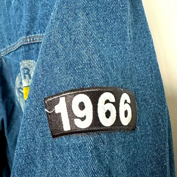 Novelty Pedialyte Port Authority Denim Jacket Sz Large “Dehydration Is So 1966”